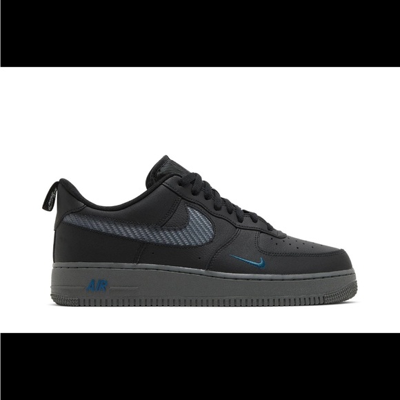 Nike Air Force 1 Black Royal Carbon Fiber Black/Gray Sneakers Men Size 11.5 NWOB